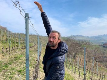 To understand differences between sites, agronomist Giovanni Bigot examines factors such as how vigorously each vine grows, how much fruit it produces, how many leaves it has and how healthy the grapes are.                                                                (Robert Camuto)