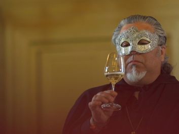 Charlie Arturaola must resort to a Zorro-like disguise to enter the Duel of Wine.                                                                 (Courtesy of The Duel of Wine)