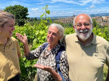 Sassotondo founders Edoardo Ventimiglia, his wife, Carla Benini, and their daughter, Francesca (left), have devoted much of their small winery's production to Ciliegiolo.                                                                (Robert Camuto)