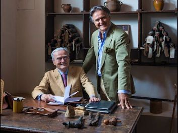 Jacopo Biondi Santi has taken over his family's Brunello estate following the passing of his father, Franco (seated), in 2013.