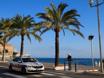 In southern France, beaches and waterfront walkways, such as the Promenade des Anglais in Nice, are shut, with police guarding them to keep people off.                                                                (Maxppp via ZUMA Press/Newscom)