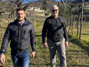Tomasso Bussola and son Paolo in one of their family vineyards in the Valpolicella Classico region                                                                (Robert Camuto)