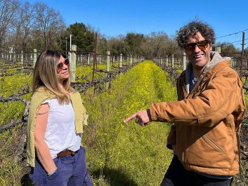 Arbe Garbe co-founders Letizia and Enrico Bertoz lease an acre of Malvasia, a grape variety rarely planted in California, in the Catie's Corner Vineyard in Sonoma County.                                                                (Robert Camuto)