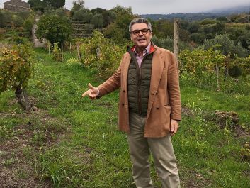 Salvatore Geraci of Palari in his new vineyard on Mount Etna                                                                (Robert Camuto)