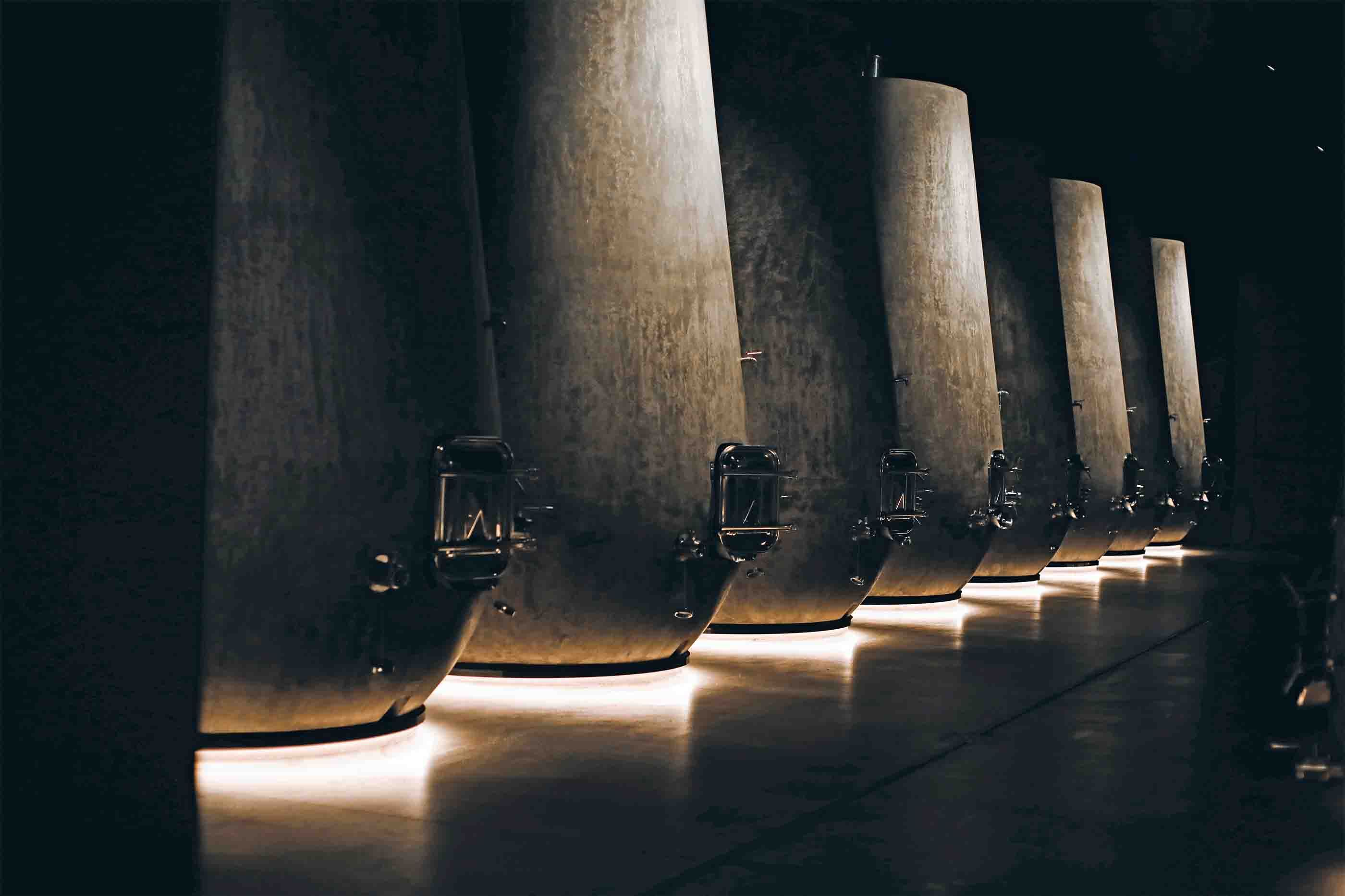 Sala Calvarino Cement tanks in which Pieropan's Calvarino cru is fermented and aged before bottling