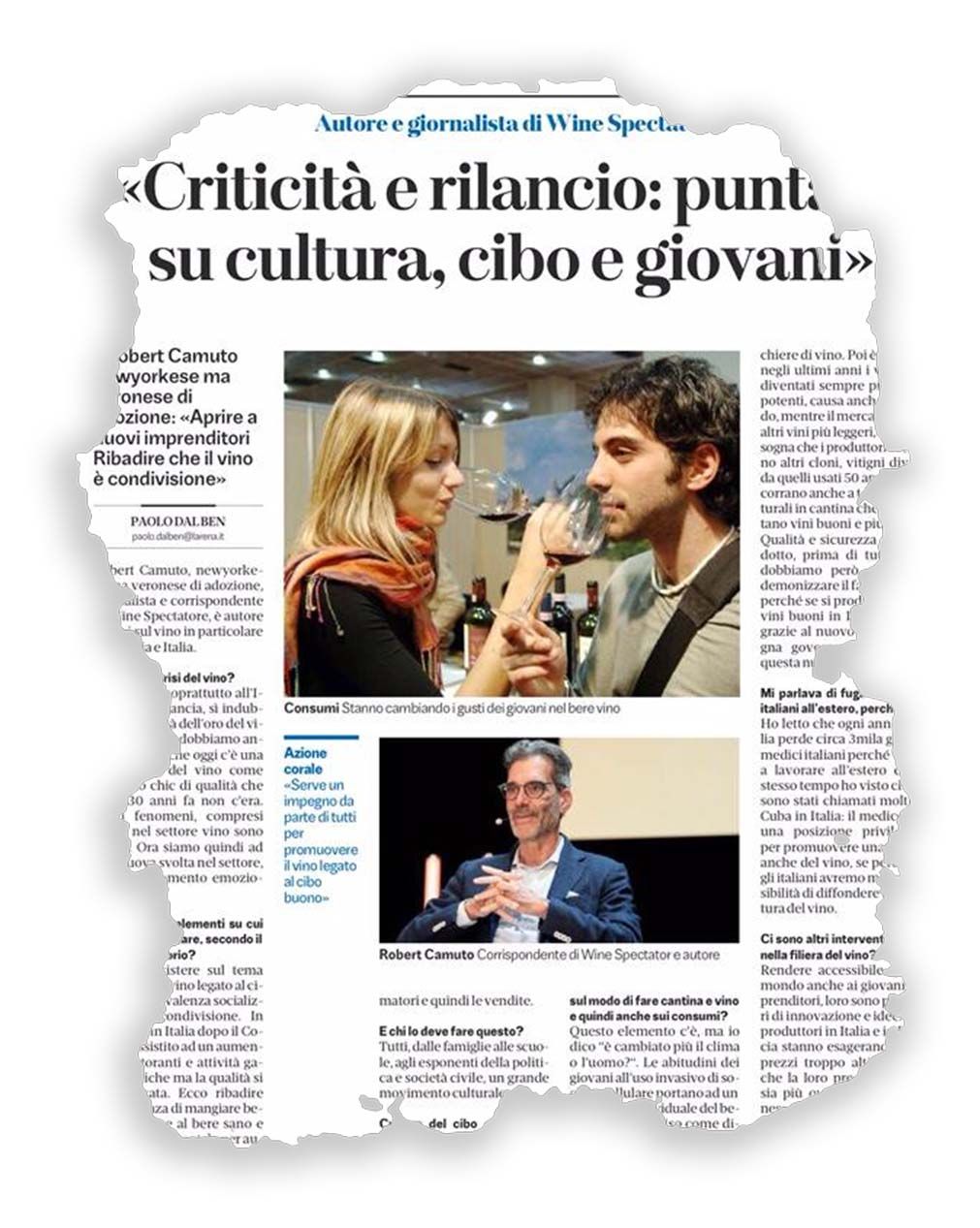 interview with Robert Camuto in L'Arena