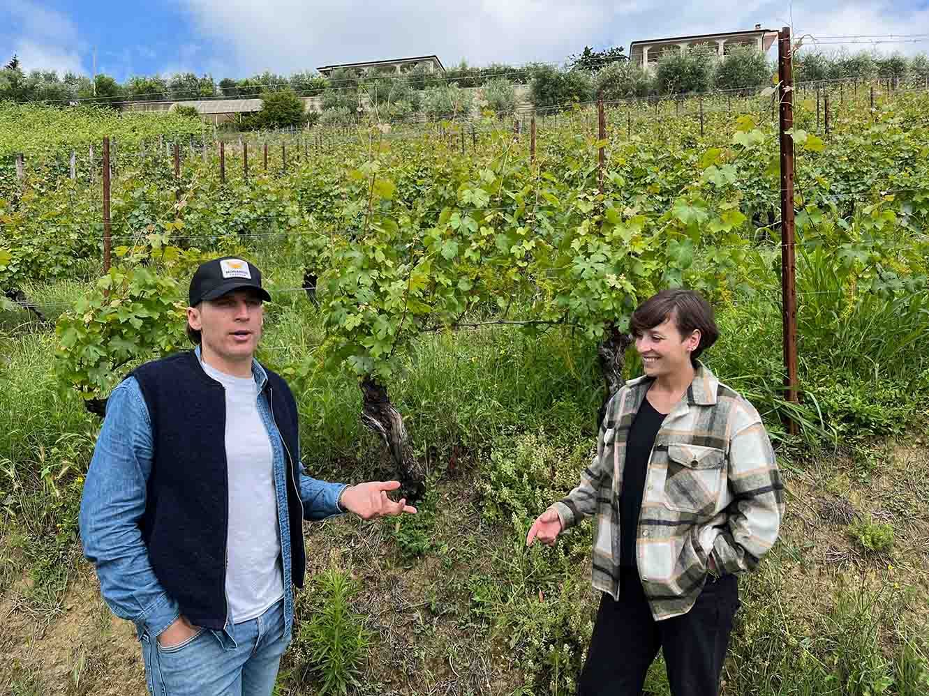 Carlo Mondavi and Giovanna Bagnasco at their Sori della Sorba vineyard