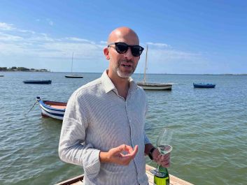 Russo in Officina's tasting room