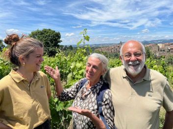 Edoardo Ventimiglia in their "San Lorenzo" vineyard of Cilegiolo